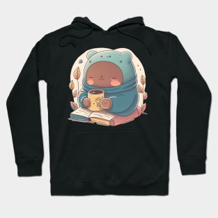 Kawaii Reading Companion - Cute Character Design for Cozy Reading Nooks and Home Decor Hoodie